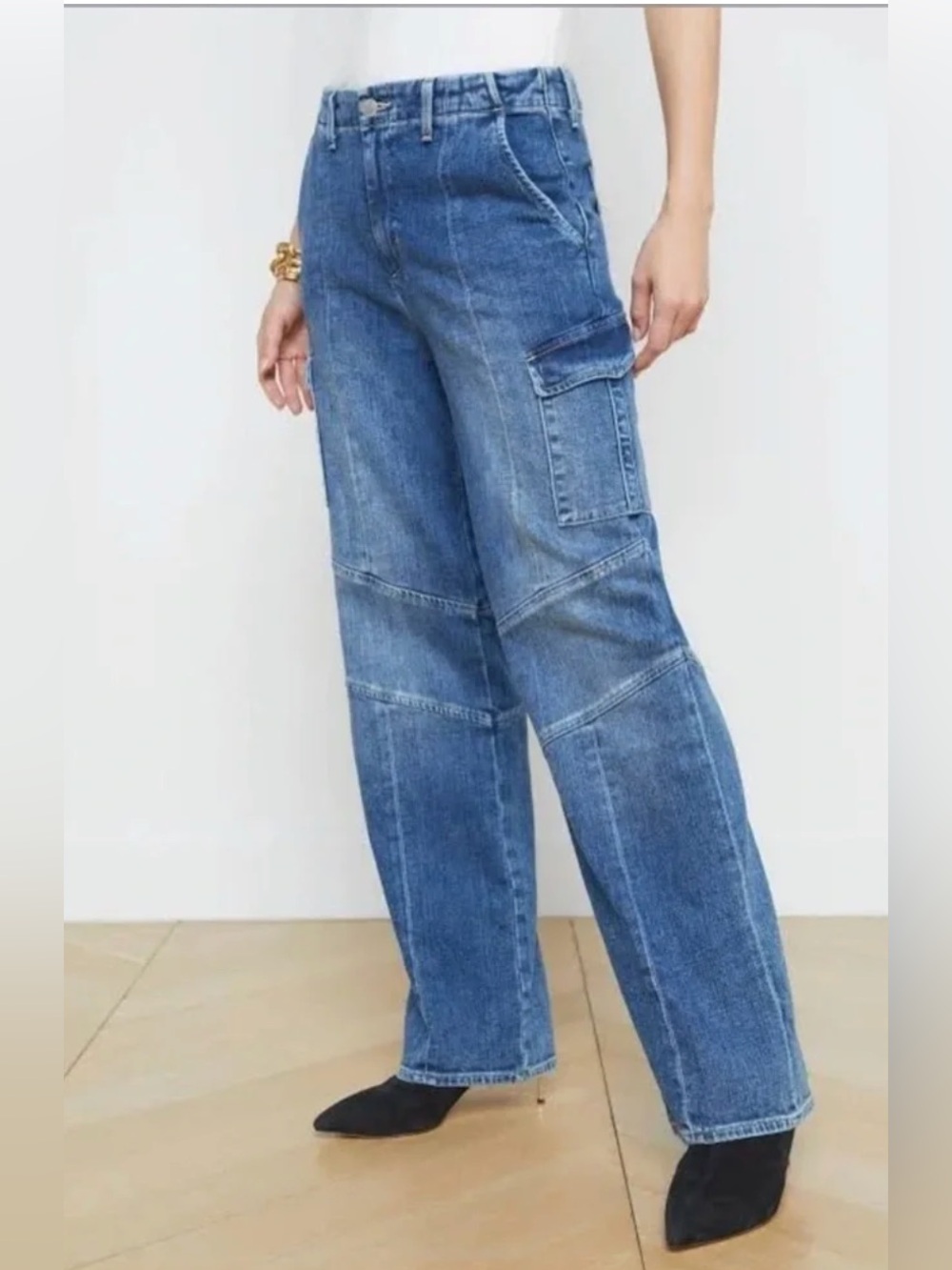 NWOT L'AGENCE Brooklyn High-Rise Utility Wide-Leg Jeans - Size 25